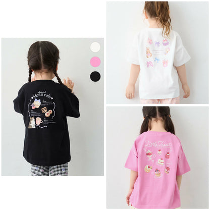 日本童裝 aF#a325 印花短袖上衣 90-150cm 女童款 夏季 TOPS