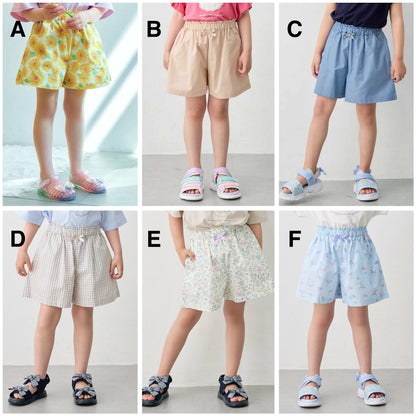 日本童裝 aF#a325 接觸冷感 休閒短褲 100-150cm 女童款 夏季 PANTS