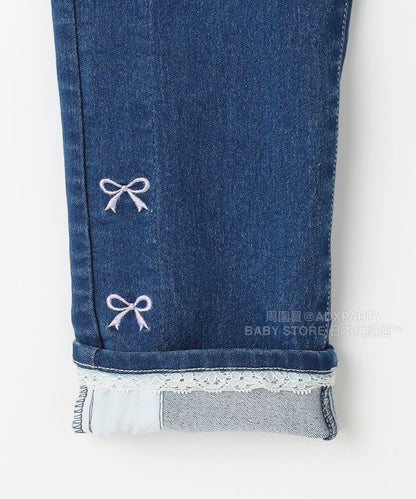 日本童裝 aF#a325 蝴蝶結休閒長褲 100-160cm 女童款 秋季 PANTS