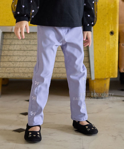 日本童裝 aF#a325 蝴蝶結休閒長褲 100-160cm 女童款 秋季 PANTS