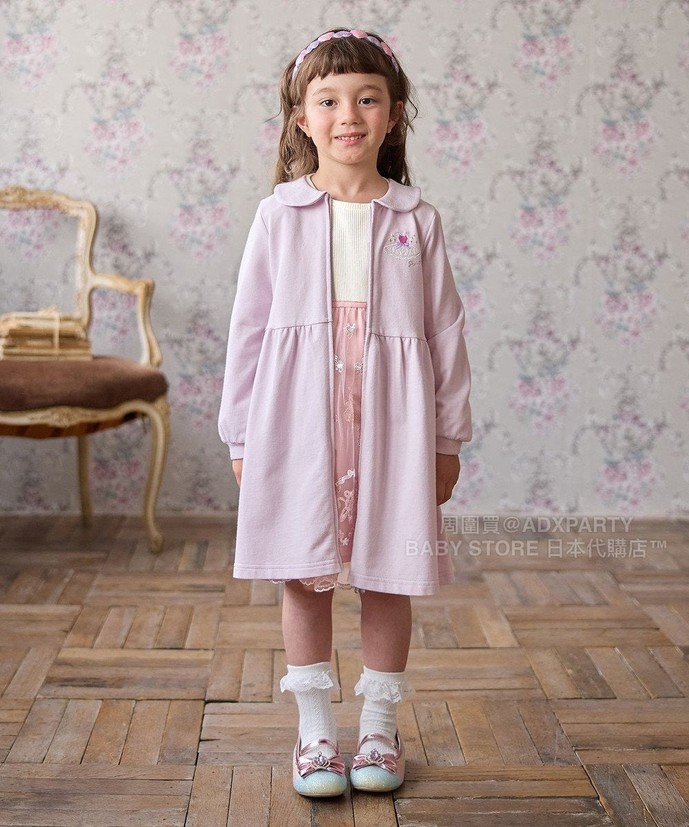 日本童裝 aF#a325 芭蕾舞拉練刺繡外套連身裙 110-150cm 女童款 秋季 (適合初秋、香港平均溫度、寒冷天氣）OUTERWEAR DRESSES