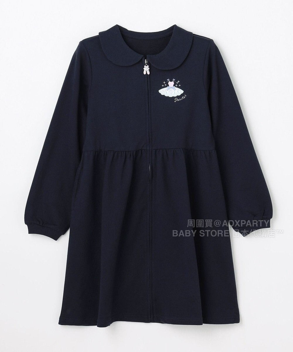 日本童裝 aF#a325 芭蕾舞拉練刺繡外套連身裙 110-150cm 女童款 秋季 (適合初秋、香港平均溫度、寒冷天氣）OUTERWEAR DRESSES