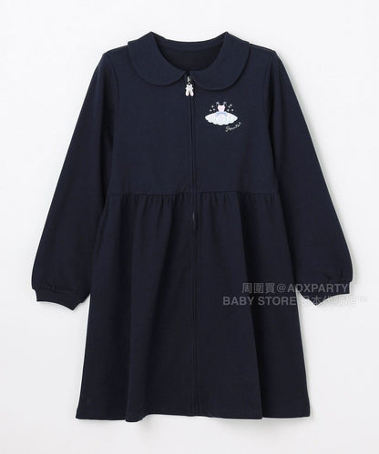 日本童裝 aF#a325 芭蕾舞拉練刺繡外套連身裙 110-150cm 女童款 秋季 (適合初秋、香港平均溫度、寒冷天氣）OUTERWEAR DRESSES