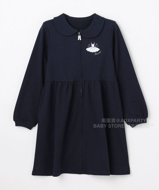 日本童裝 aF#a325 芭蕾舞拉練刺繡外套連身裙 110-150cm 女童款 秋季 (適合初秋、香港平均溫度、寒冷天氣）OUTERWEAR DRESSES