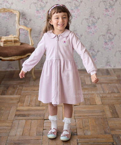 日本童裝 aF#a325 芭蕾舞拉練刺繡外套連身裙 110-150cm 女童款 秋季 (適合初秋、香港平均溫度、寒冷天氣）OUTERWEAR DRESSES