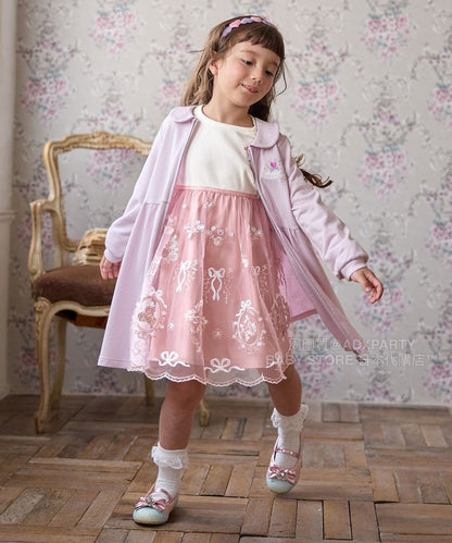 日本童裝 aF#a325 芭蕾舞拉練刺繡外套連身裙 110-150cm 女童款 秋季 (適合初秋、香港平均溫度、寒冷天氣）OUTERWEAR DRESSES