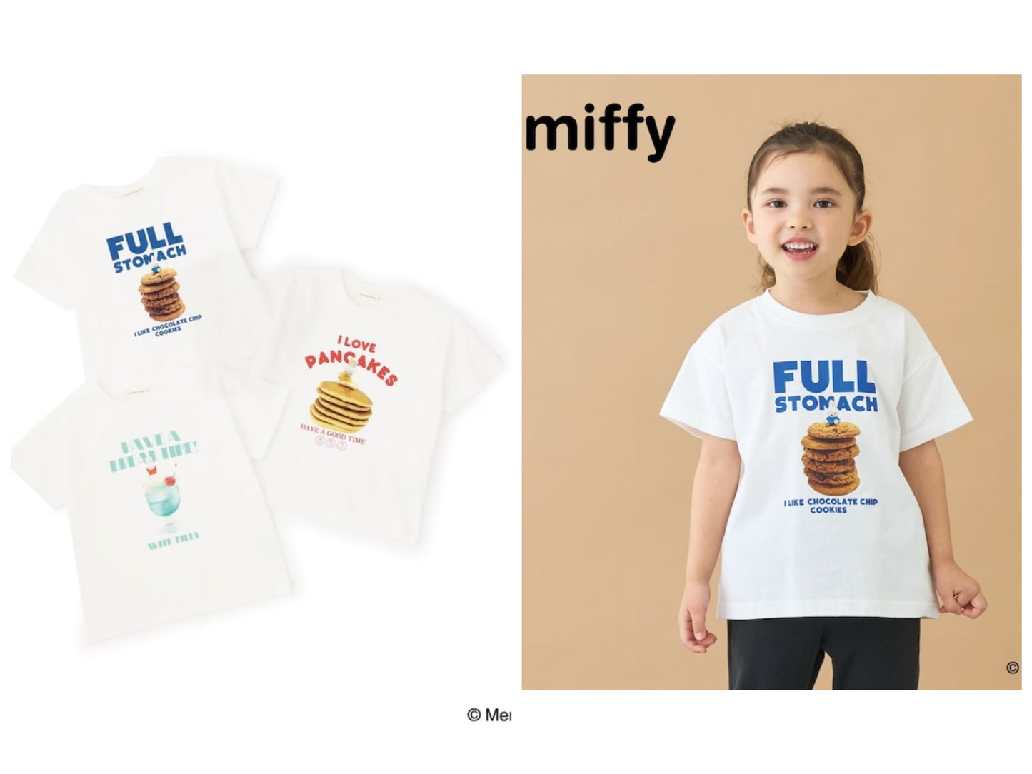 日本童裝 Ly# mine x miffy 防UV 吸水速乾 【棉100％不易變形】印花上衣 100-140cm 女童款 夏季 TOPS