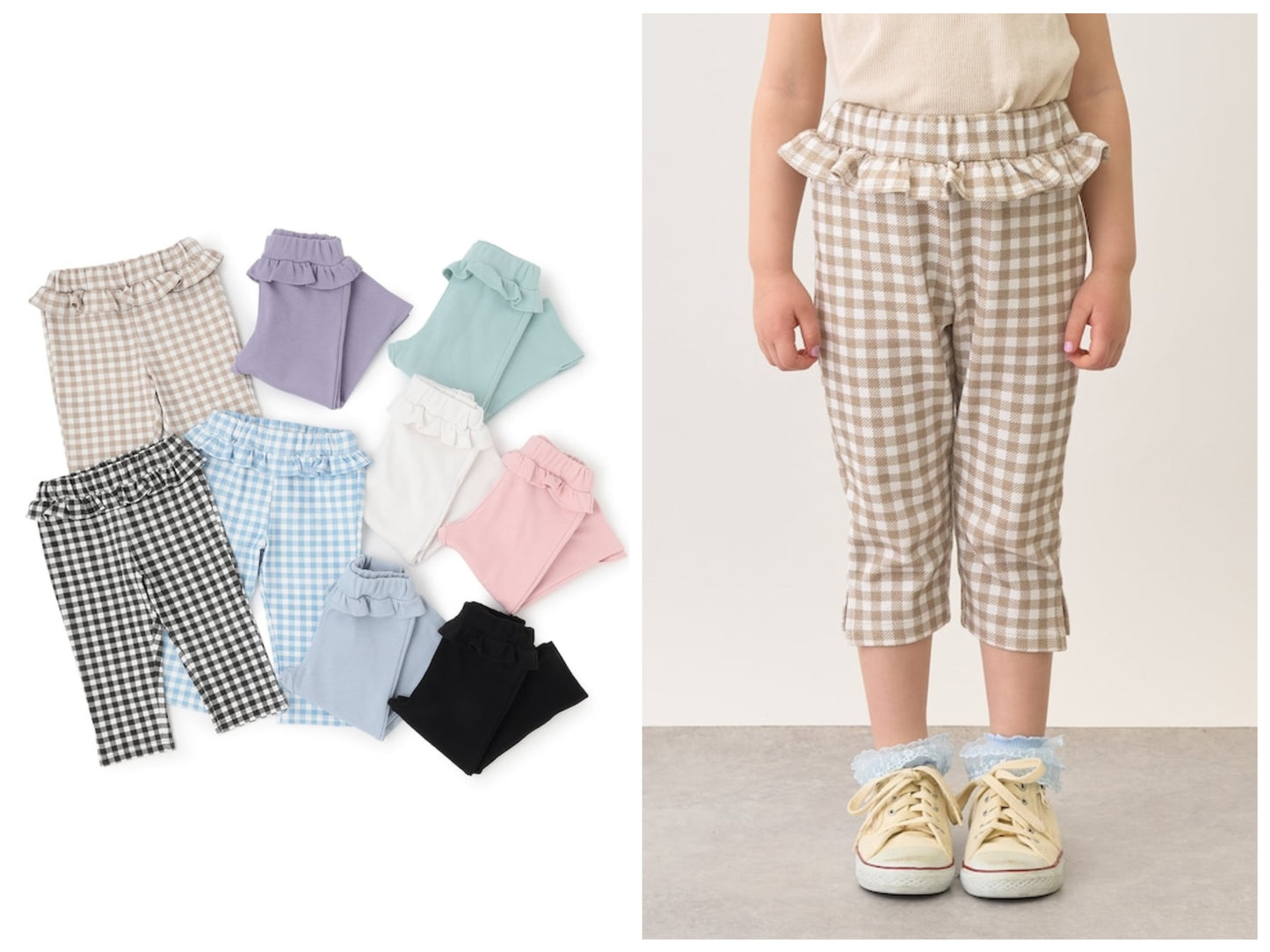 日本童裝 Ly# mine 吸水速乾 側開衩七分長褲 90-140cm 女童款 夏季 PANTS