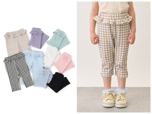 日本童裝 Ly# mine 吸水速乾 側開衩七分長褲 90-140cm 女童款 夏季 PANTS