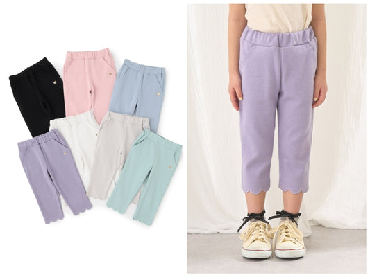 日本童裝 Ly# mine 吸水速乾 防污系列 扇形邊七分長褲 90-140cm 女童款 夏季 PANTS