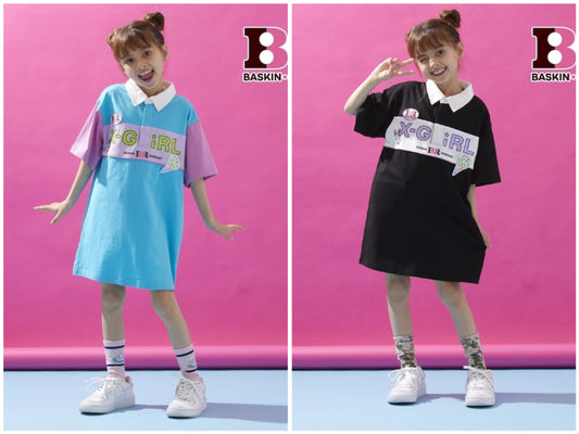 日本童裝 X-girl Stages x BASKIN ROBBINS polo連身裙 90-140cm 女童款 夏季 DRESSES