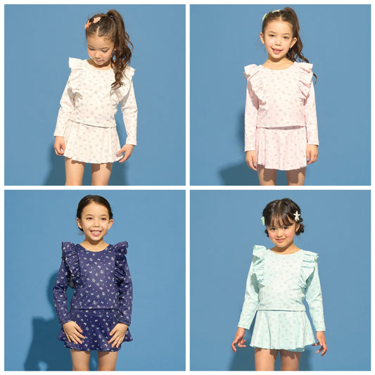 日本童裝 Ly# mine 泳衣兩件套裝 100-130cm 女童款 夏季 夏日玩水泳衣特輯