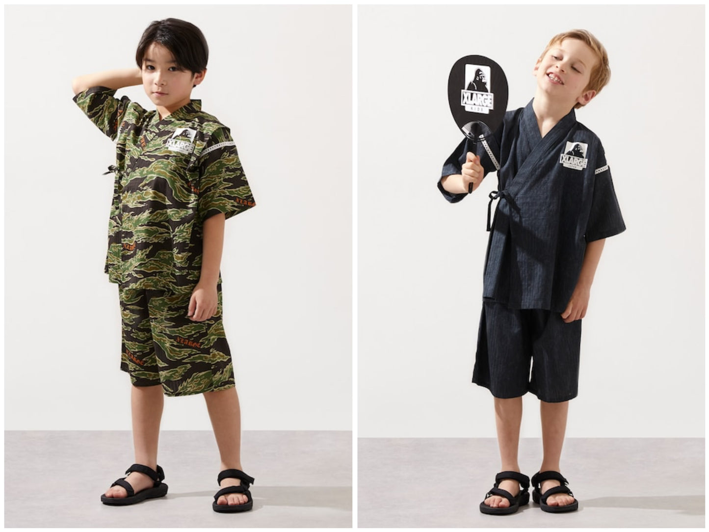 日本童裝 XLARG# KIDS 接觸冷感 日本甚平 日本和服 100-140cm 男童款 夏季 其他品牌童裝 TOPS PANTS 日本夏祭慶典特輯