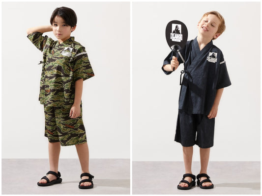 日本童裝 XLARG# KIDS 接觸冷感 日本甚平 日本和服 100-140cm 男童款 夏季 其他品牌童裝 TOPS PANTS 日本夏祭慶典特輯