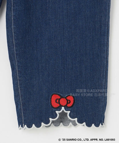 日本童裝 aF#a325 x sanrio Hello Kitty 木耳邊牛仔褲 110-150cm 女童款 秋季 PANTS