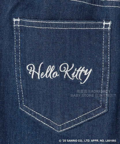 日本童裝 aF#a325 x sanrio Hello Kitty 木耳邊牛仔褲 110-150cm 女童款 秋季 PANTS