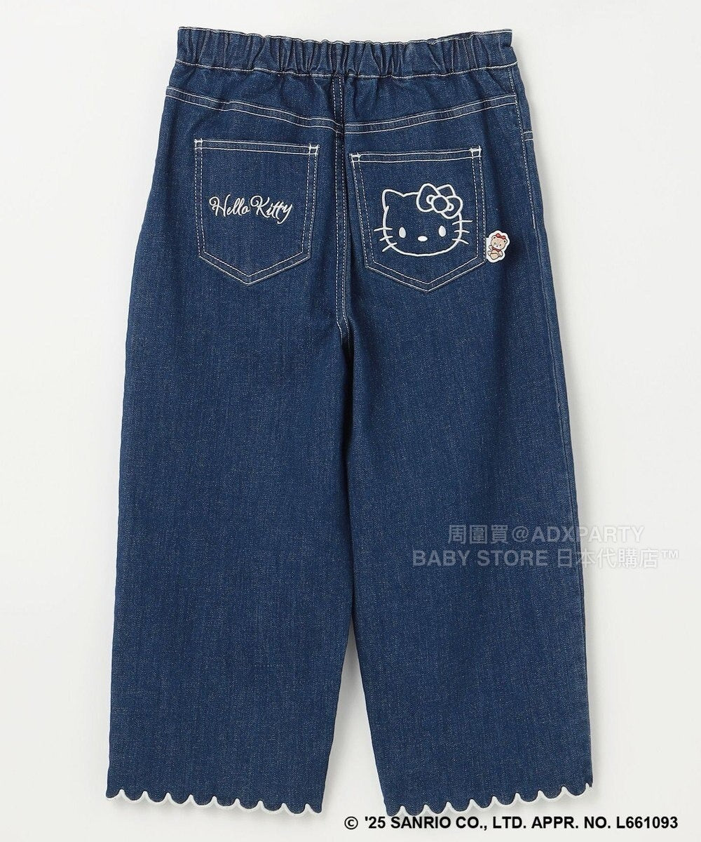 日本童裝 aF#a325 x sanrio Hello Kitty 木耳邊牛仔褲 110-150cm 女童款 秋季 PANTS