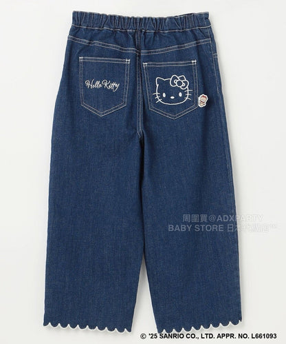 日本童裝 aF#a325 x sanrio Hello Kitty 木耳邊牛仔褲 110-150cm 女童款 秋季 PANTS