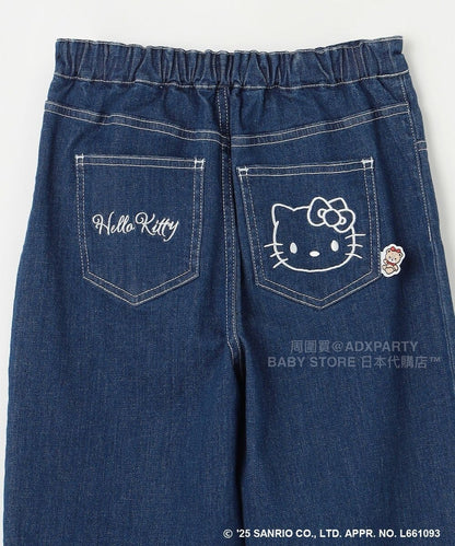 日本童裝 aF#a325 x sanrio Hello Kitty 木耳邊牛仔褲 110-150cm 女童款 秋季 PANTS