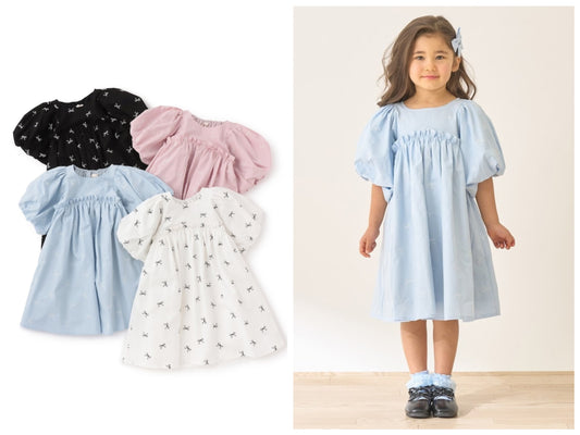 日本童裝 Ly# mine 蝴蝶結刺繡連身裙 100-150cm 女童款 夏季 DRESSES