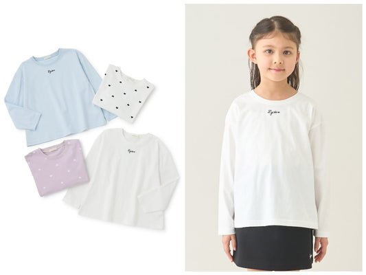 日本童裝 Ly# mine 繡字印花上衣兩件套裝 100-140cm 女童款 夏季 TOPS