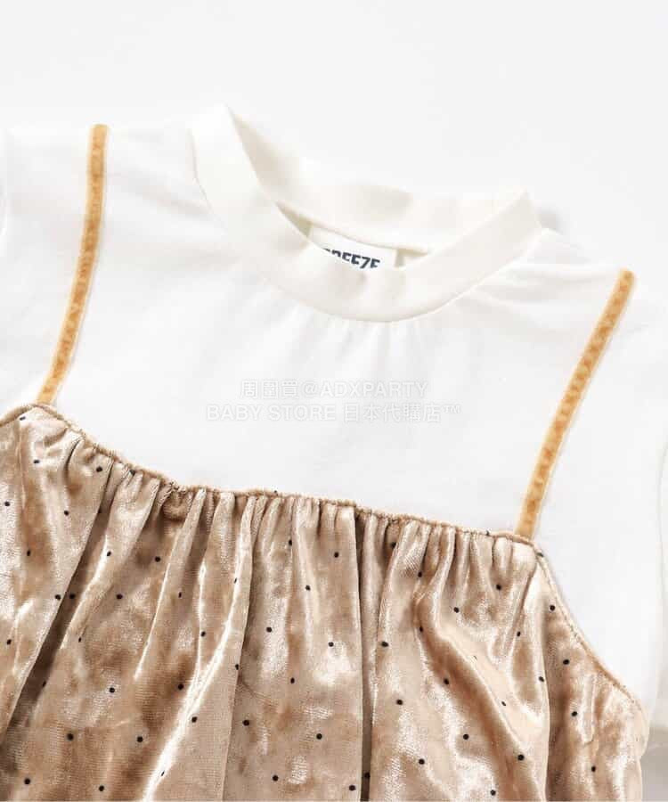 日本童裝 BREEZE 天鵝絨假兩件上衣 80-140cm 女童款 冬季 TOPS