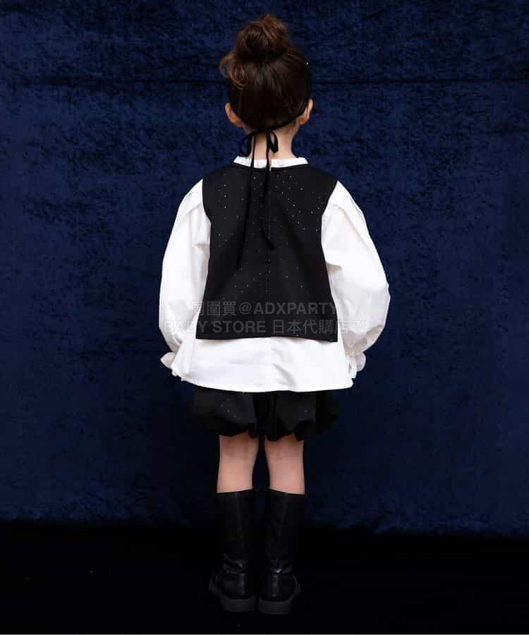 日本童裝 BREEZE 假兩件閃亮波點襯衫 90-140cm 女童款 冬季 TOPS