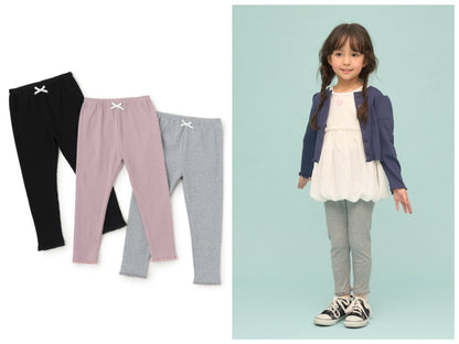 日本童裝 Ly# mine 蕾絲荷葉邊九分長打底褲 90-150cm 女童款 夏季 PANTS