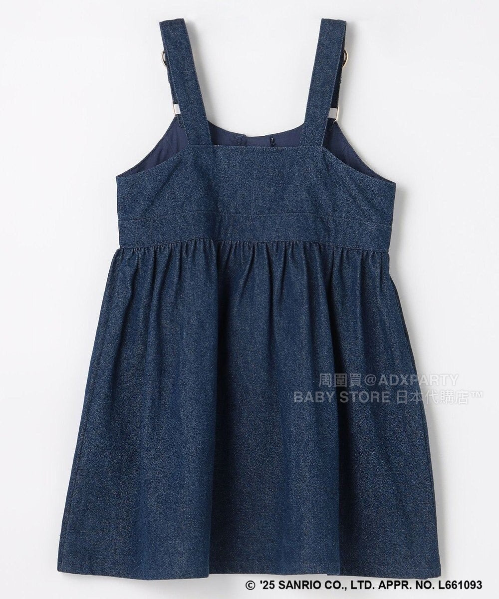 日本童裝 aF#a325 x sanrio Hello Kitty 吊帶牛仔裙 110-150cm 女童款 秋季 DRESSES