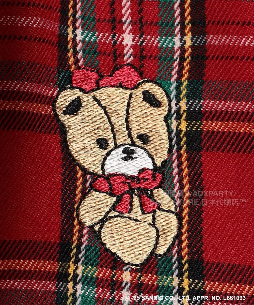 日本童裝 aF#a325 x sanrio Hello Kitty 假兩件格仔上衣 110-150cm 女童款 秋季 TOPS 聖誕紅/新年紅 