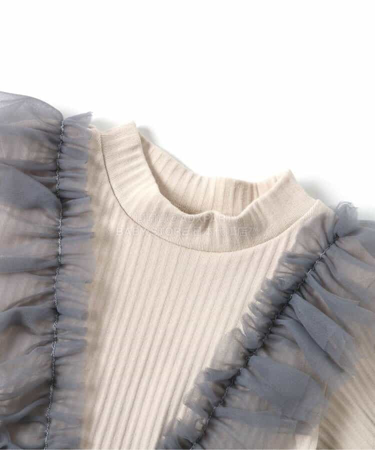 日本童裝 BREEZE 假兩件閃亮網紗連身裙 80-140cm 女童款 冬季 DRESSES 聖誕紅/新年紅