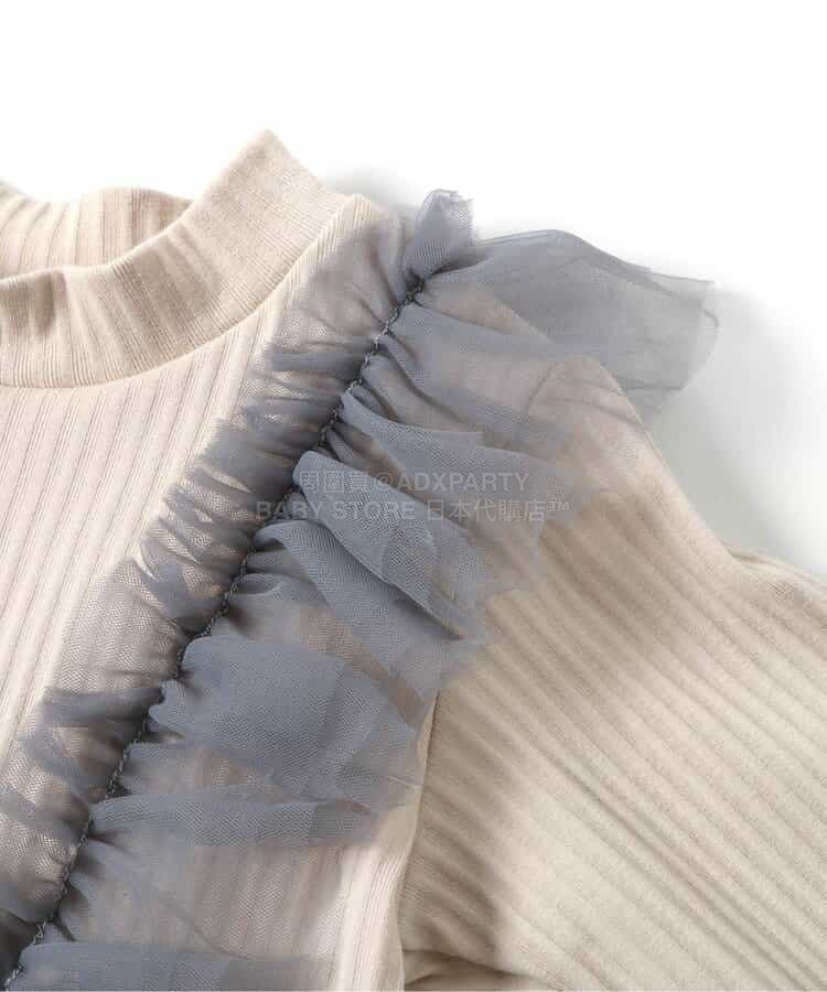 日本童裝 BREEZE 假兩件閃亮網紗連身裙 80-140cm 女童款 冬季 DRESSES 聖誕紅/新年紅