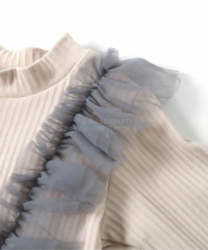 日本童裝 BREEZE 假兩件閃亮網紗連身裙 80-140cm 女童款 冬季 DRESSES 聖誕紅/新年紅