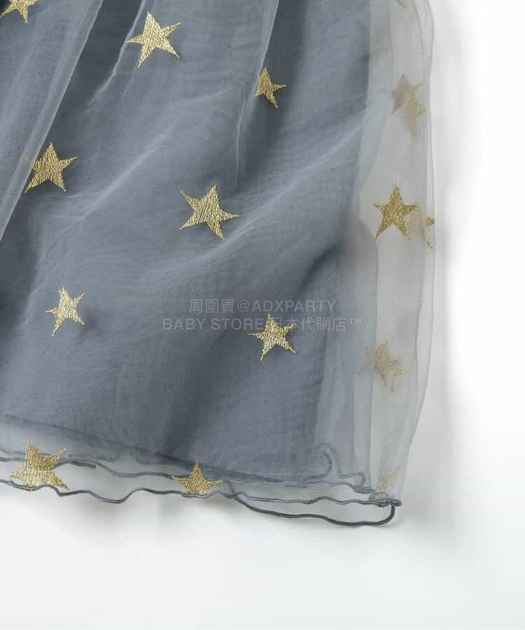 日本童裝 BREEZE 假兩件閃亮網紗連身裙 80-140cm 女童款 冬季 DRESSES 聖誕紅/新年紅