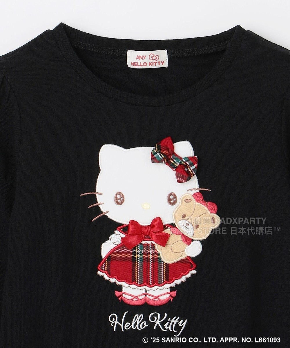日本童裝 aF#a325 x sanrio Hello Kitty 印花長袖上衣 110-150cm 女童款 秋季 TOPS 聖誕紅/新年紅