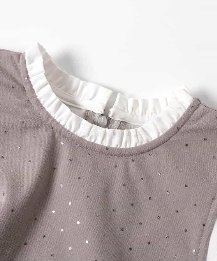 日本童裝 BREEZE 假兩件閃亮波點襯衫 90-140cm 女童款 冬季 TOPS