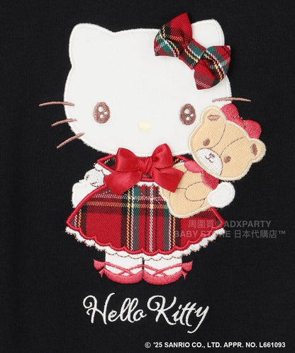 日本童裝 aF#a325 x sanrio Hello Kitty 印花長袖上衣 110-150cm 女童款 秋季 TOPS 聖誕紅/新年紅