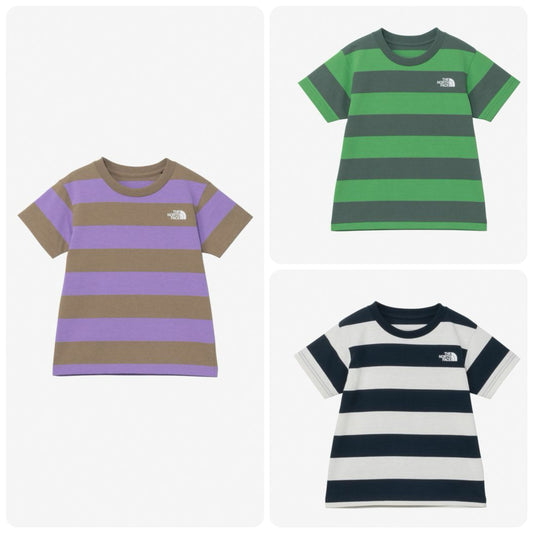 Japanese children's clothing TNF anti-fouling series UV protection striped top 100-120cm boys/girls summer TOPS 