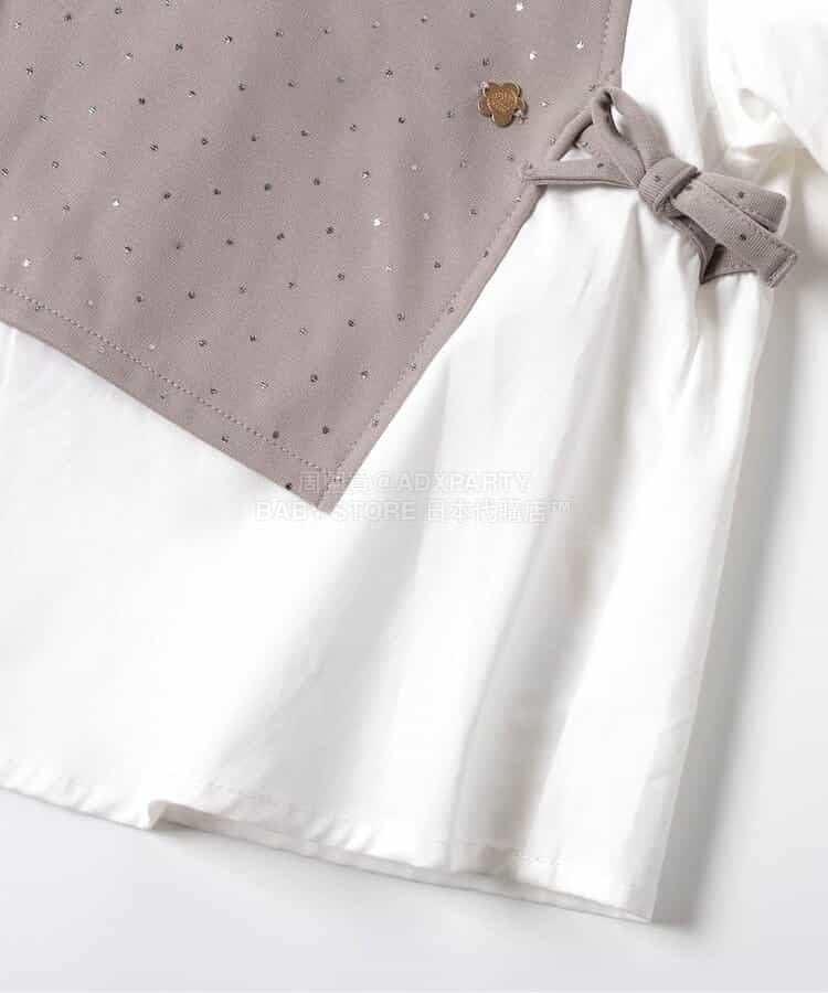 日本童裝 BREEZE 假兩件閃亮波點襯衫 90-140cm 女童款 冬季 TOPS