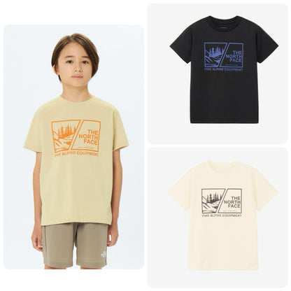 Japanese children's clothing TNF anti-UV sweat-wicking quick-drying Yamamori print top 130-160cm boys/girls summer TOPS 