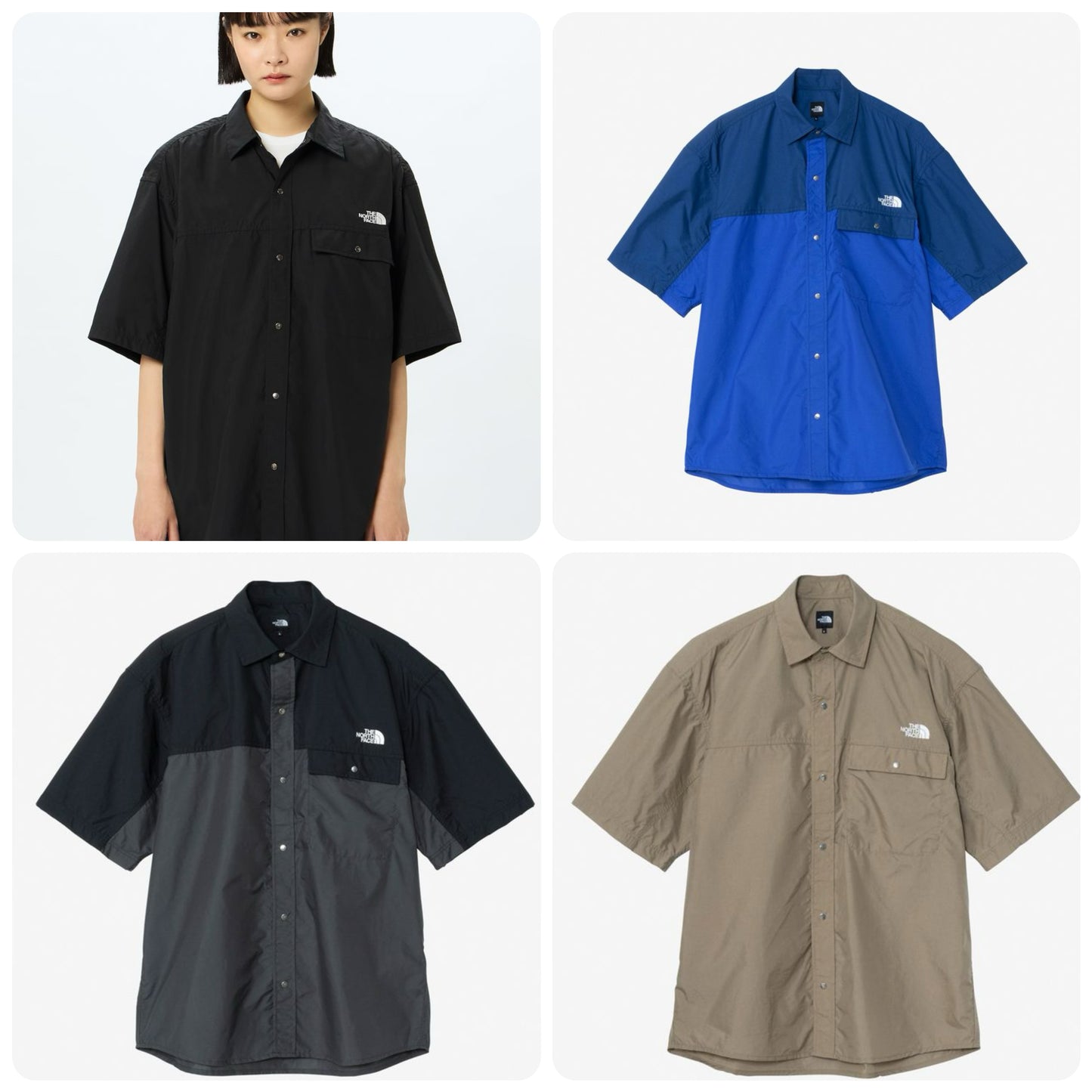 Japanese children's clothing TNF waterproof series parent-child short-sleeved mountain shirt XS-XL adult summer TOPS OUTERWEAR 