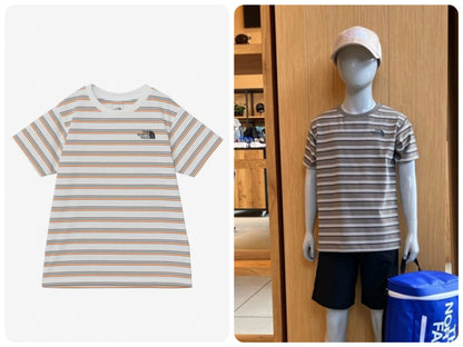 Japanese children's clothing TNF anti-UV sweat-wicking quick-drying striped top 130-160cm boys/girls summer TOPS 