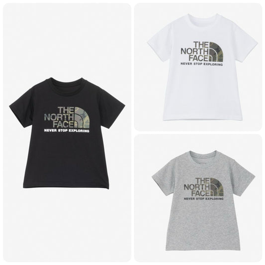 Japanese TNF UV-blocking camouflage logo tops (100-120cm) for boys and girls (summer TOPS) 