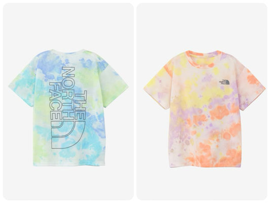 Japanese children's clothing TNF quick-dry series tie-dye logo top 130-160cm boys/girls summer TOPS 