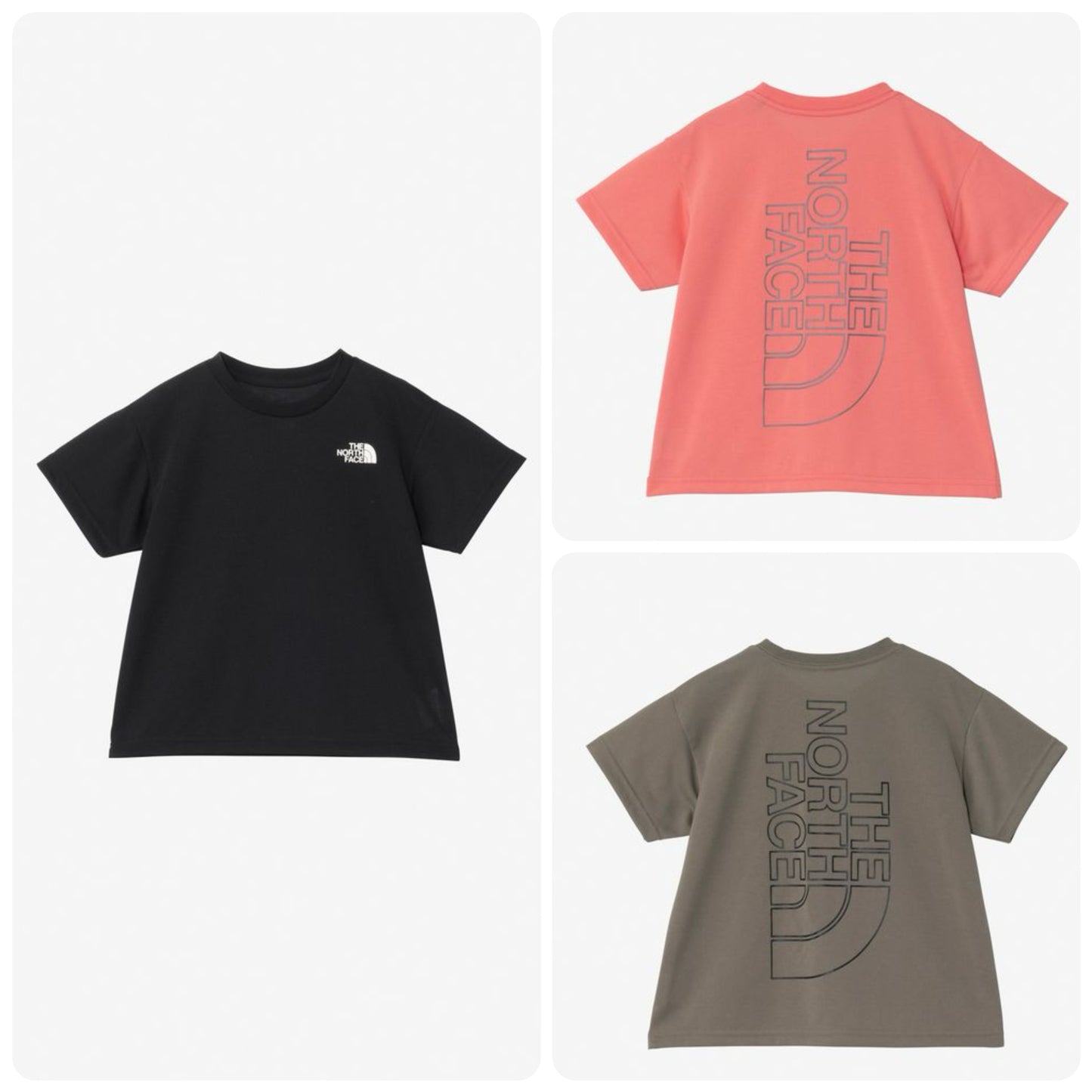 Japanese children's clothing TNF quick-dry series large logo tops 100-120cm boys'/girls' summer TOPS 