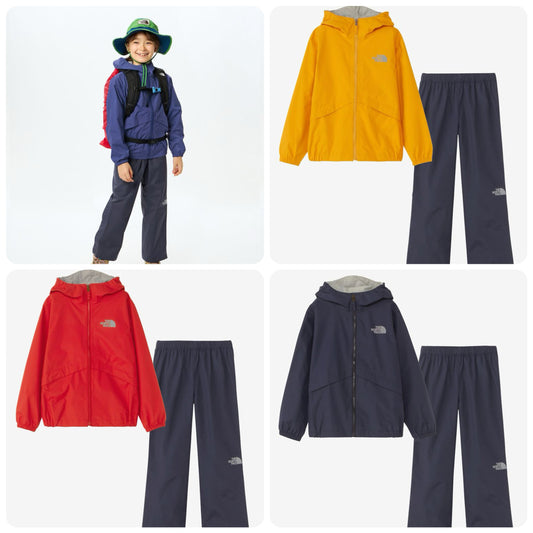 Japanese TNF waterproof series children's clothing two-piece jacket and pants set 130-160cm boys'/girls' summer outerwear pants 