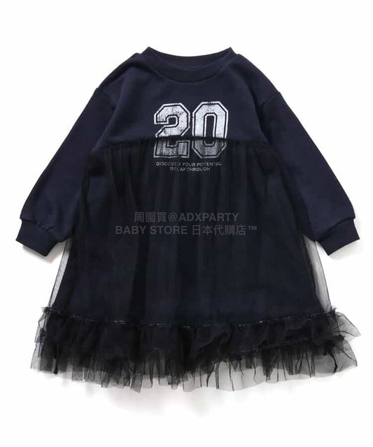 日本童裝 BREEZE 印花薄紗連身裙 80-140cm 女童款 冬季 DRESSES