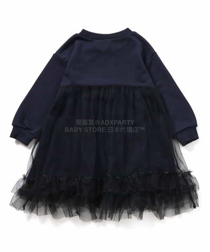 日本童裝 BREEZE 印花薄紗連身裙 80-140cm 女童款 冬季 DRESSES