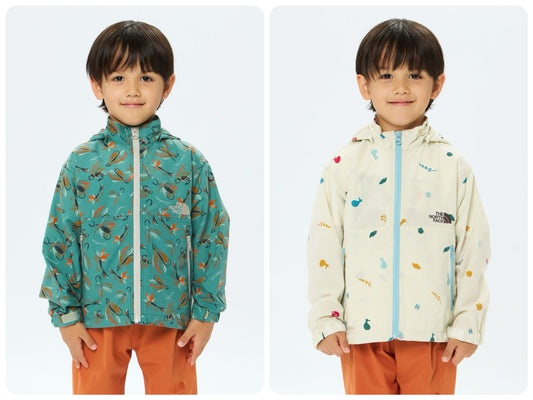 TNF Waterproof Series Anti-Static Windbreaker (100-120cm) for Boys and Girls Summer Outerwear 