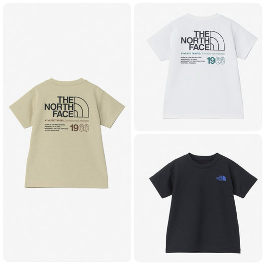 Japanese children's clothing TNF anti-UV sweat-absorbing quick-drying static care parent-child wear logo print top 100-120cm boys/girls summer TOPS 
